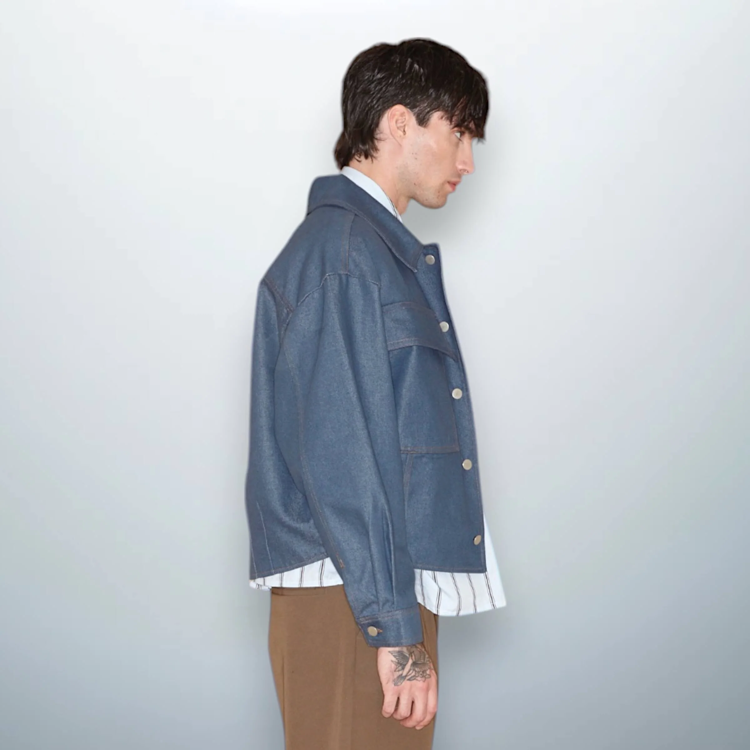 Cropped Blue Denim Jacket
