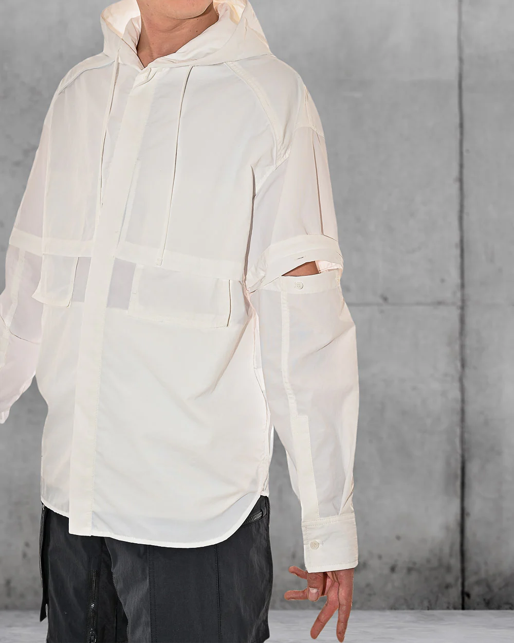 Double Sleeve Hoody Shirt by Juun.J