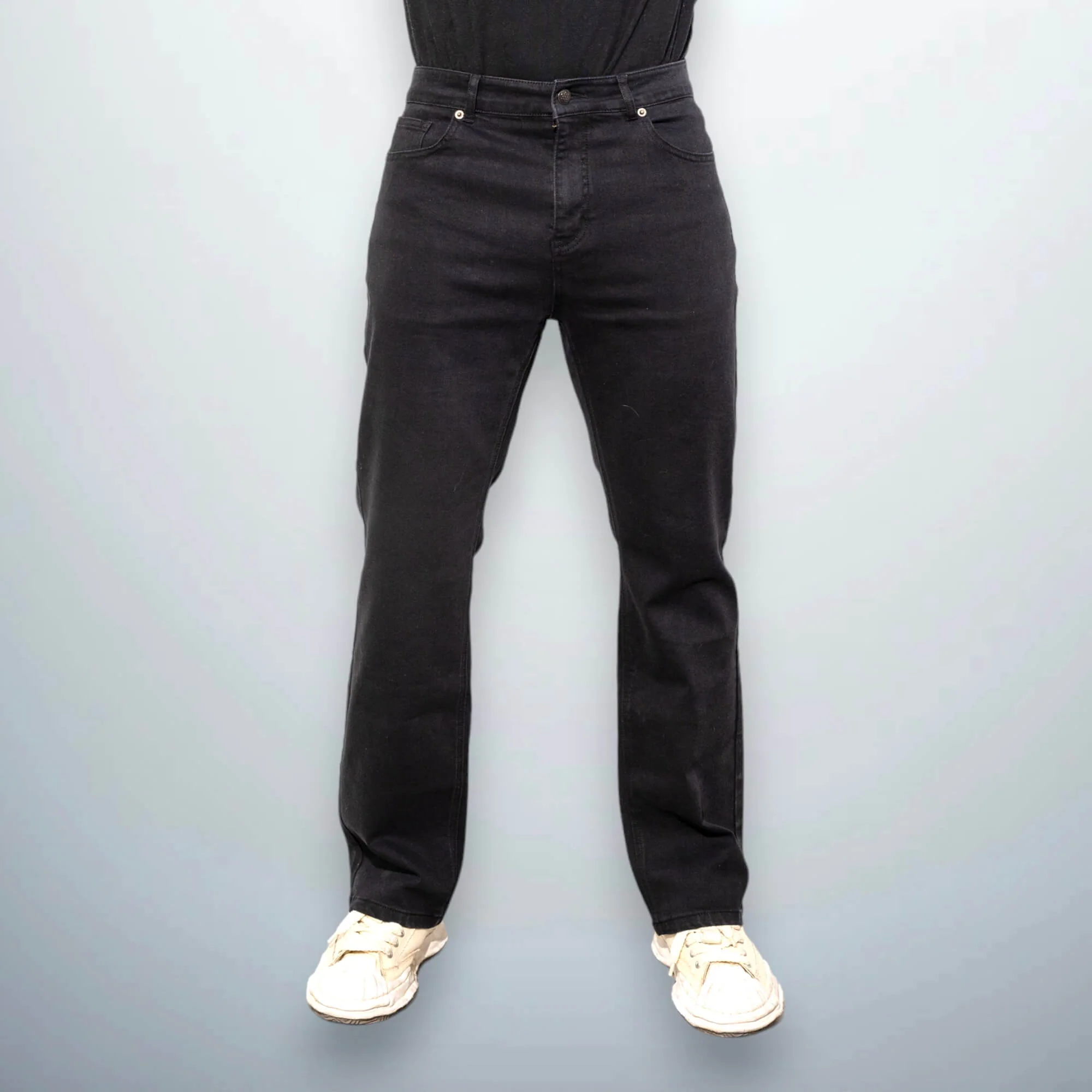 Fitted Flared Black Denim