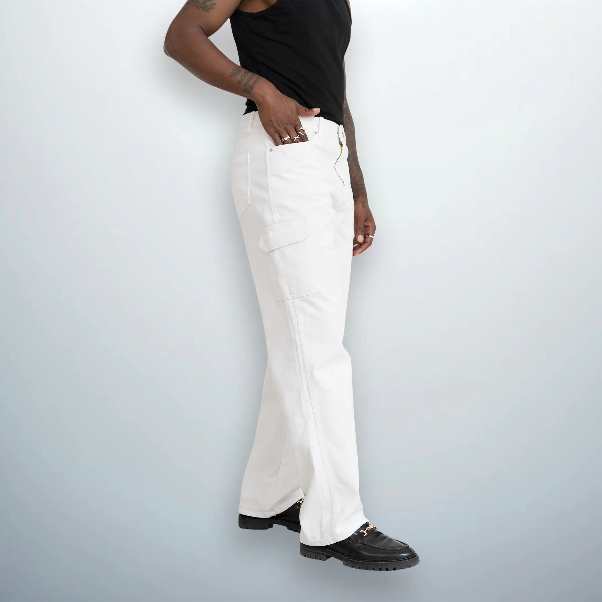 Denim Cargo Pants