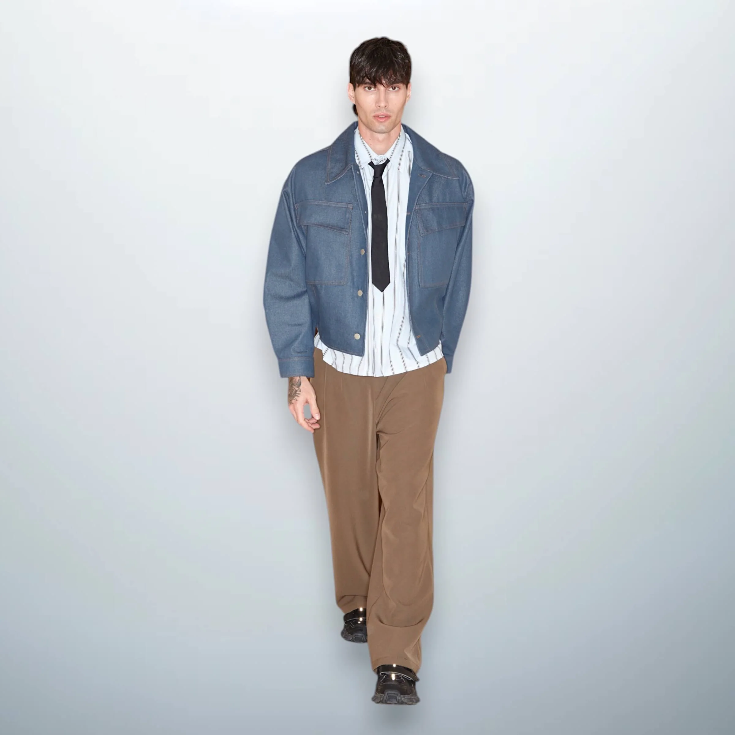 Cropped Blue Denim Jacket