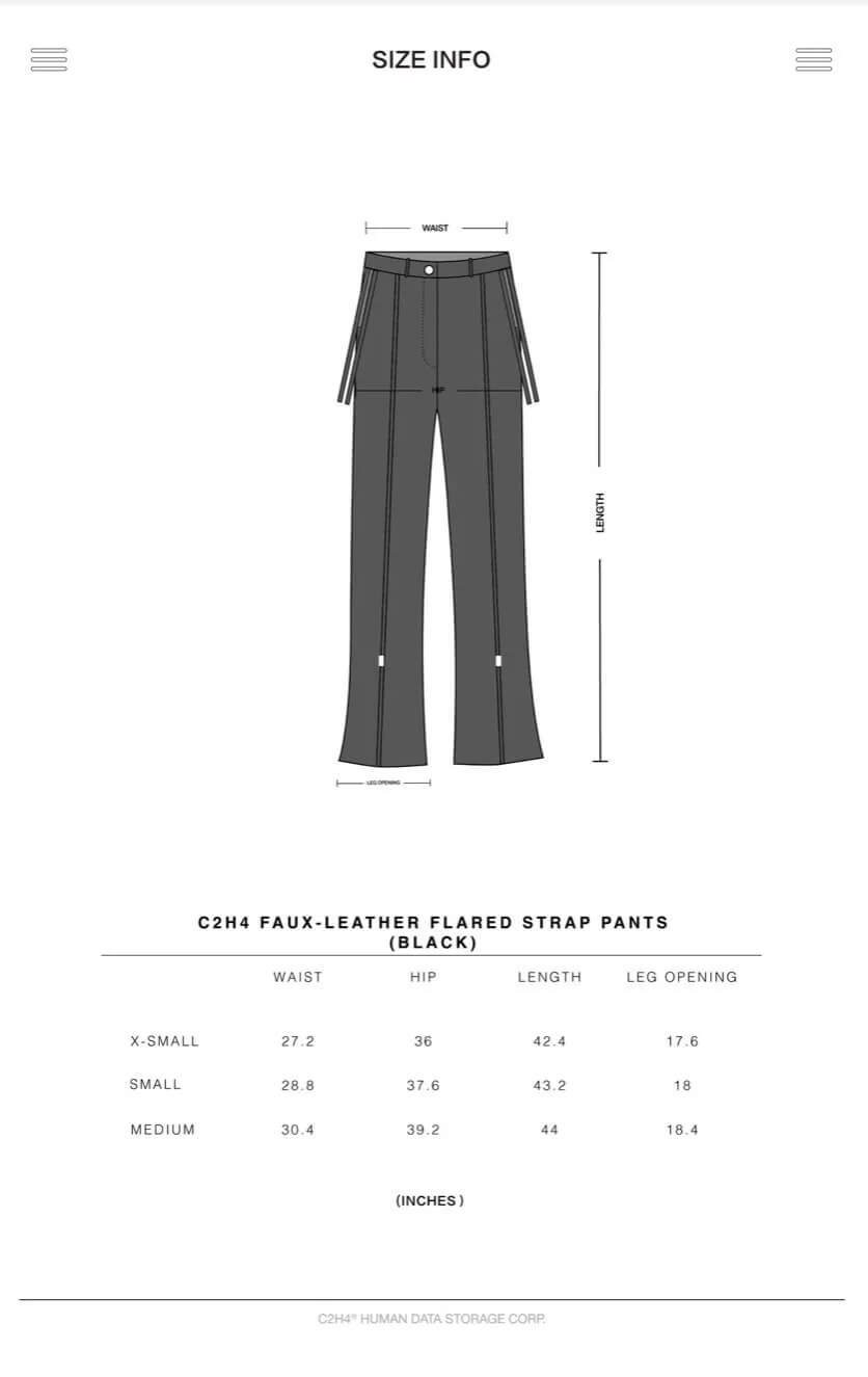 Faux-Leather Flared Strap Pants