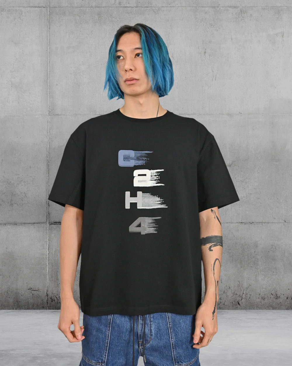 Layered Print Logo T-Shirt C2H4