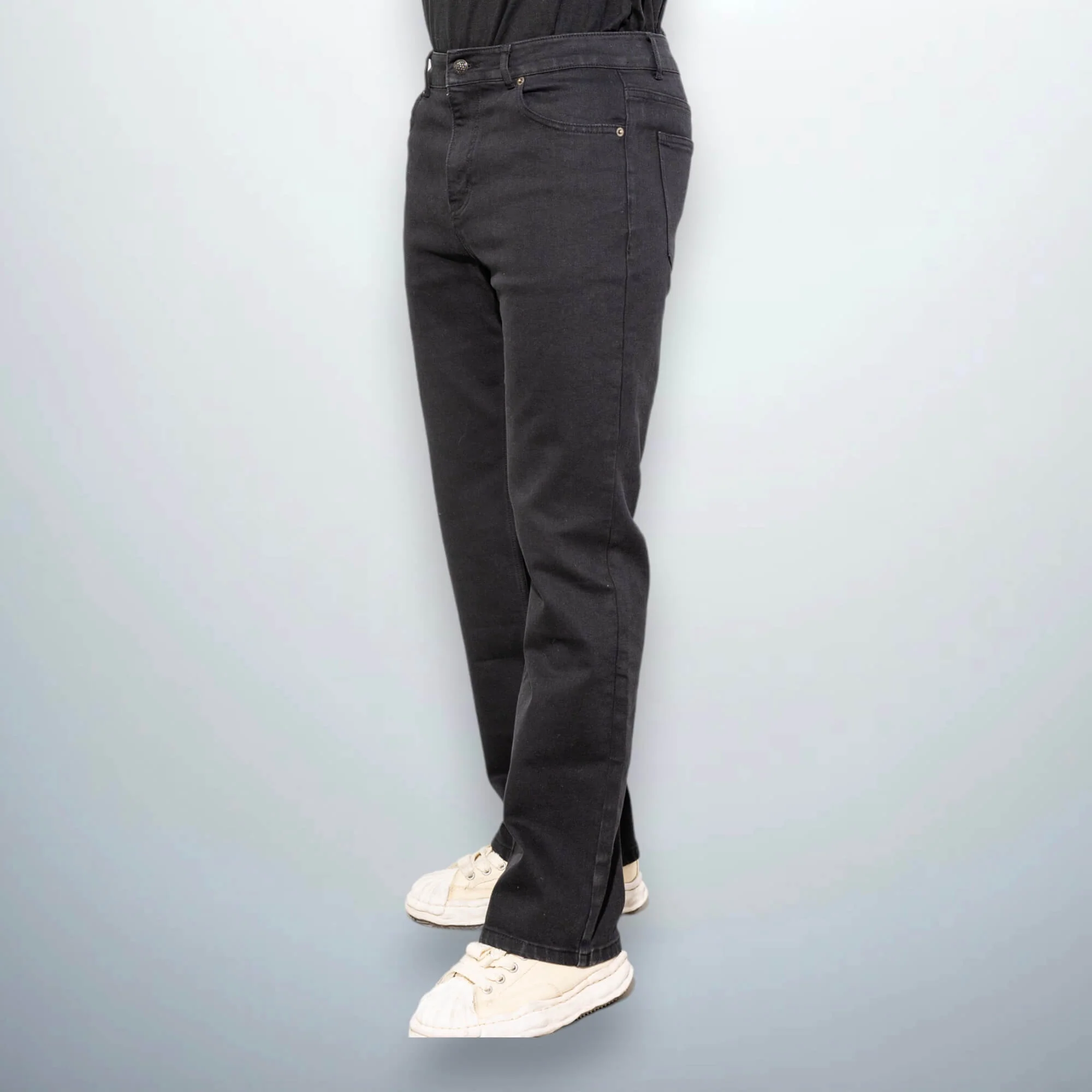 Fitted Flared Black Denim