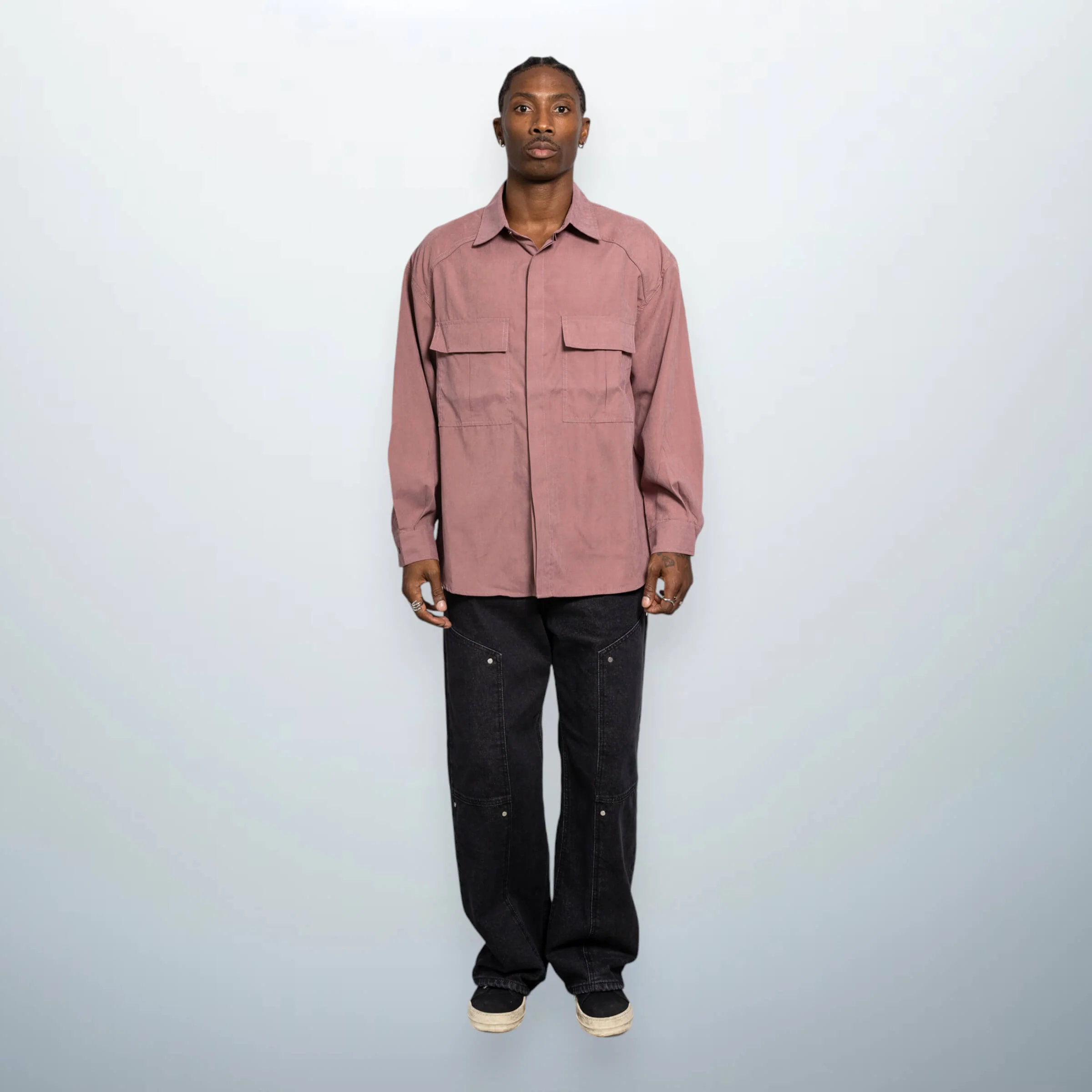 Pink Long-Sleeve Pocket Shirt