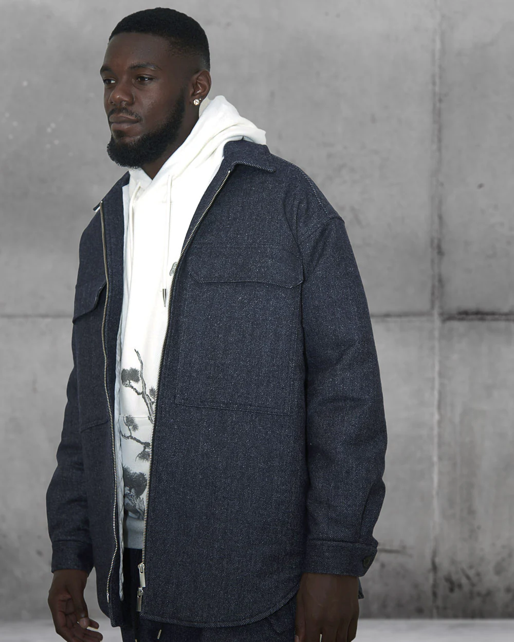 Zipped Denim Coat