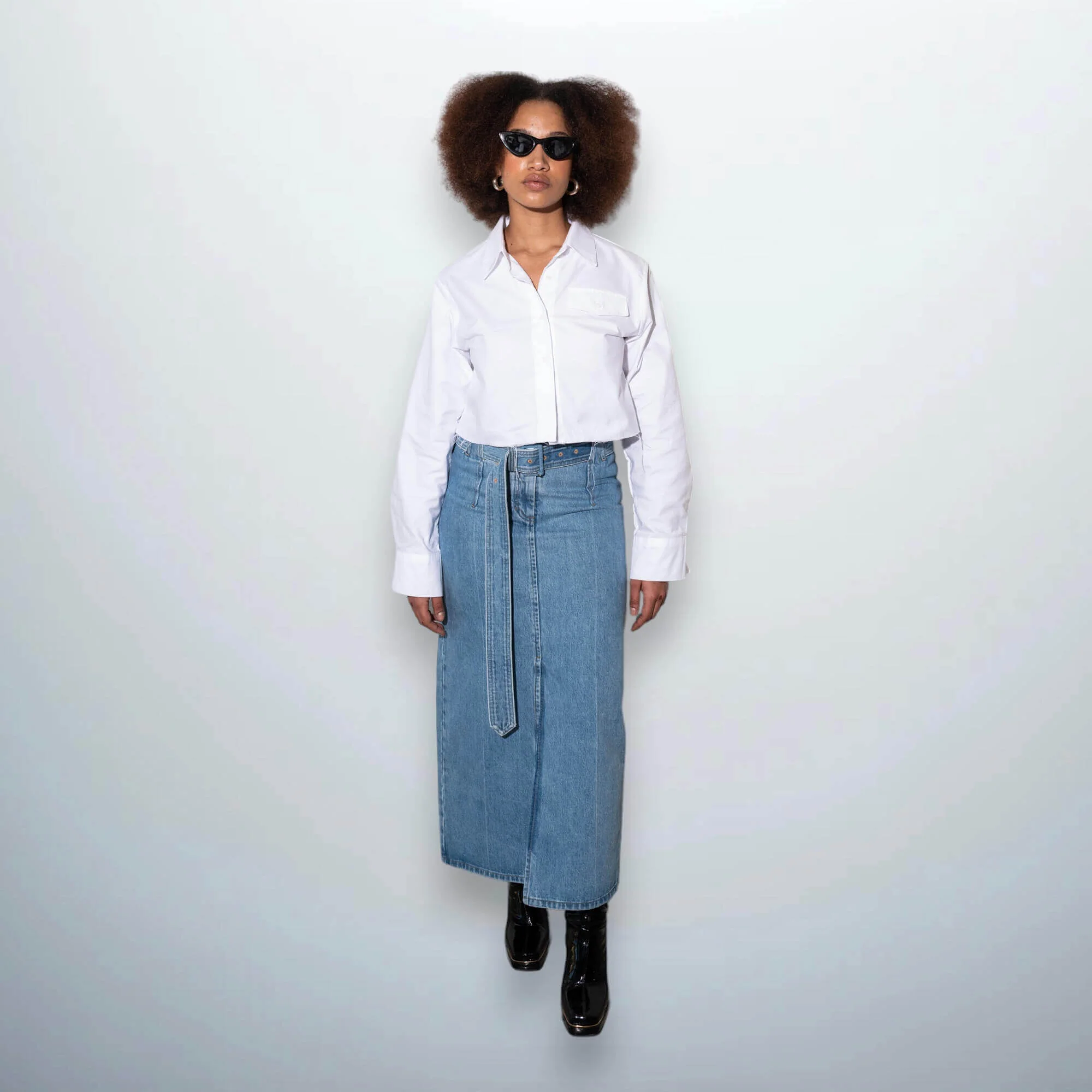 Raw Edge Crop Shirt