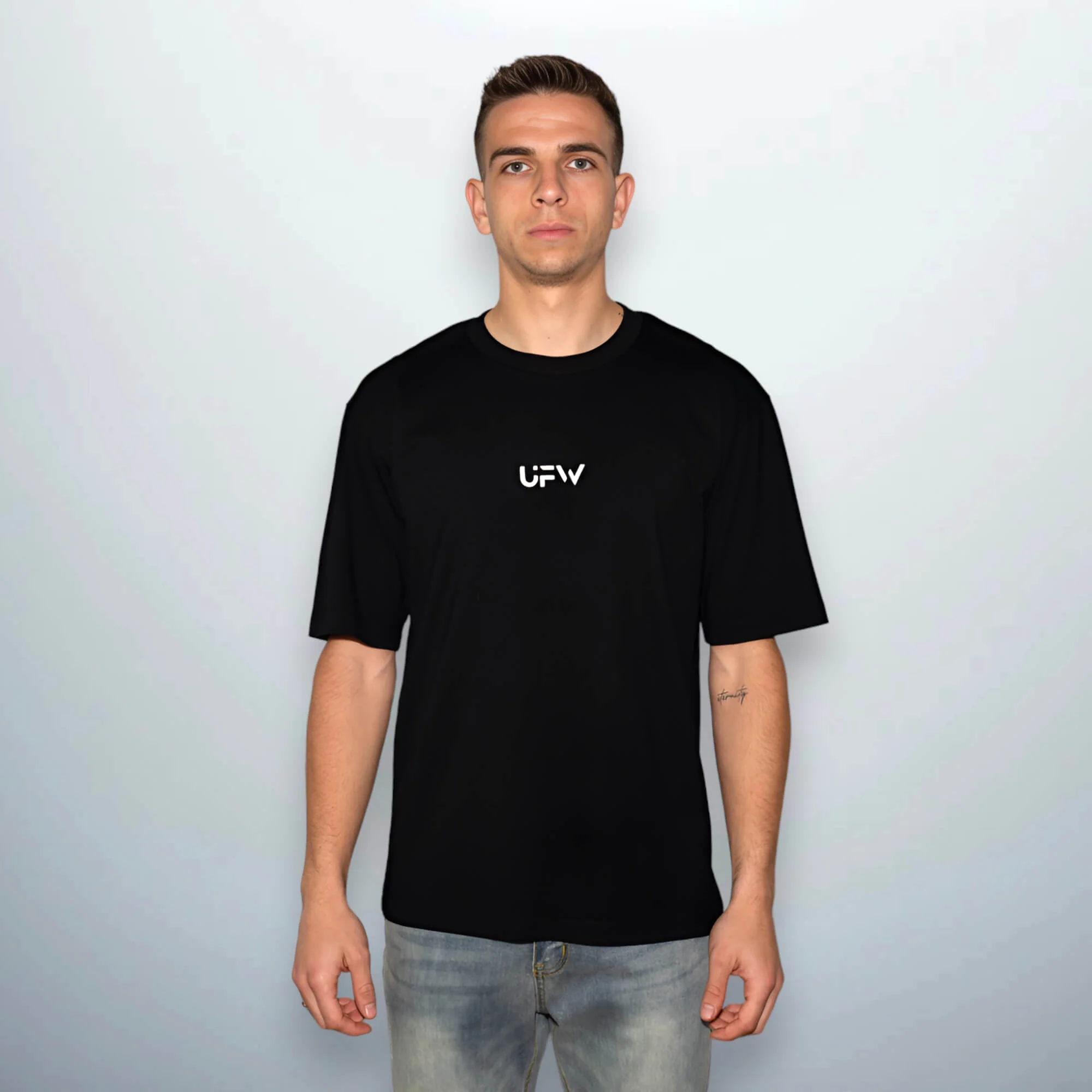 Embossed Letters T-shirt black