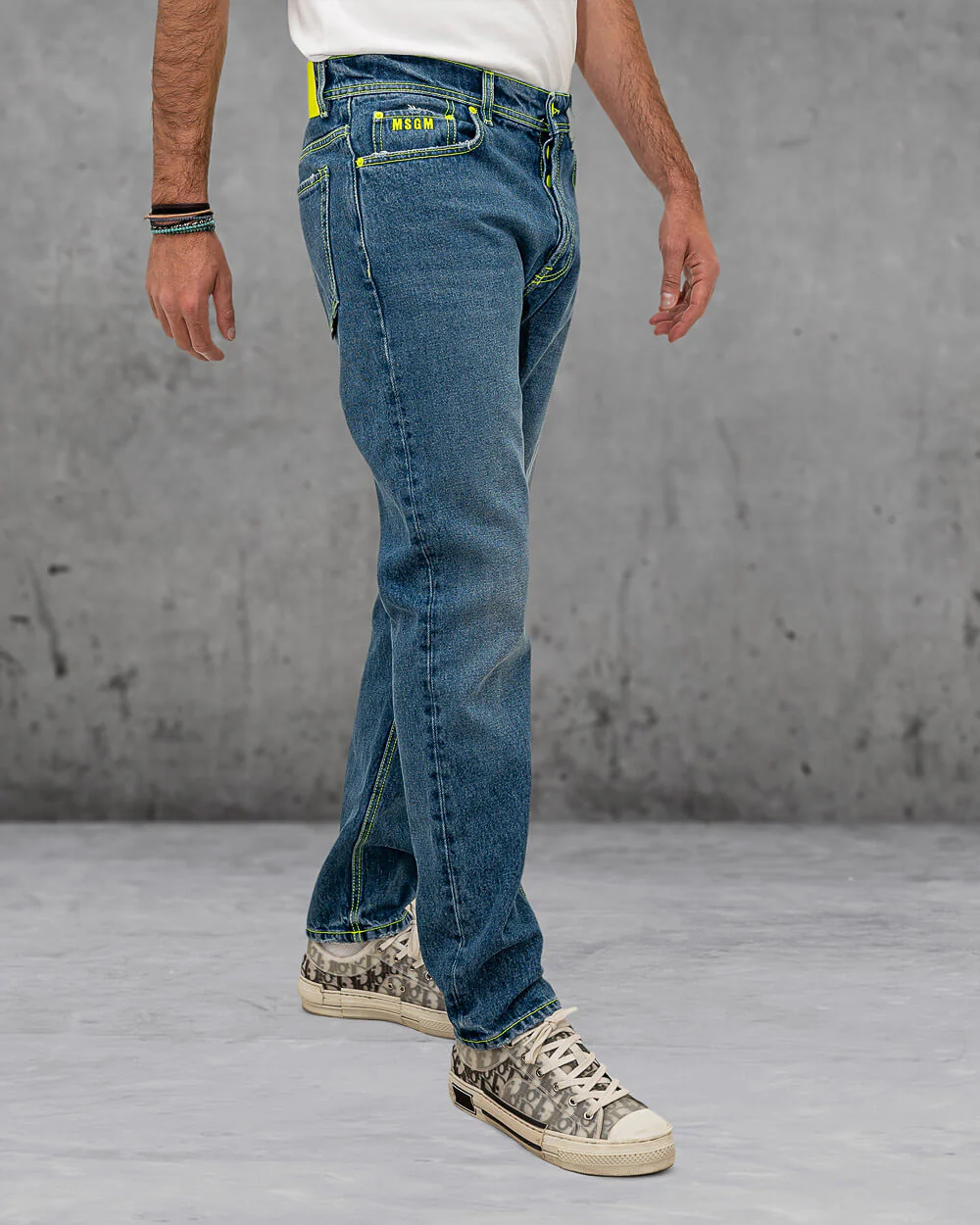 Denim Pants Yellow stitch By MSGM