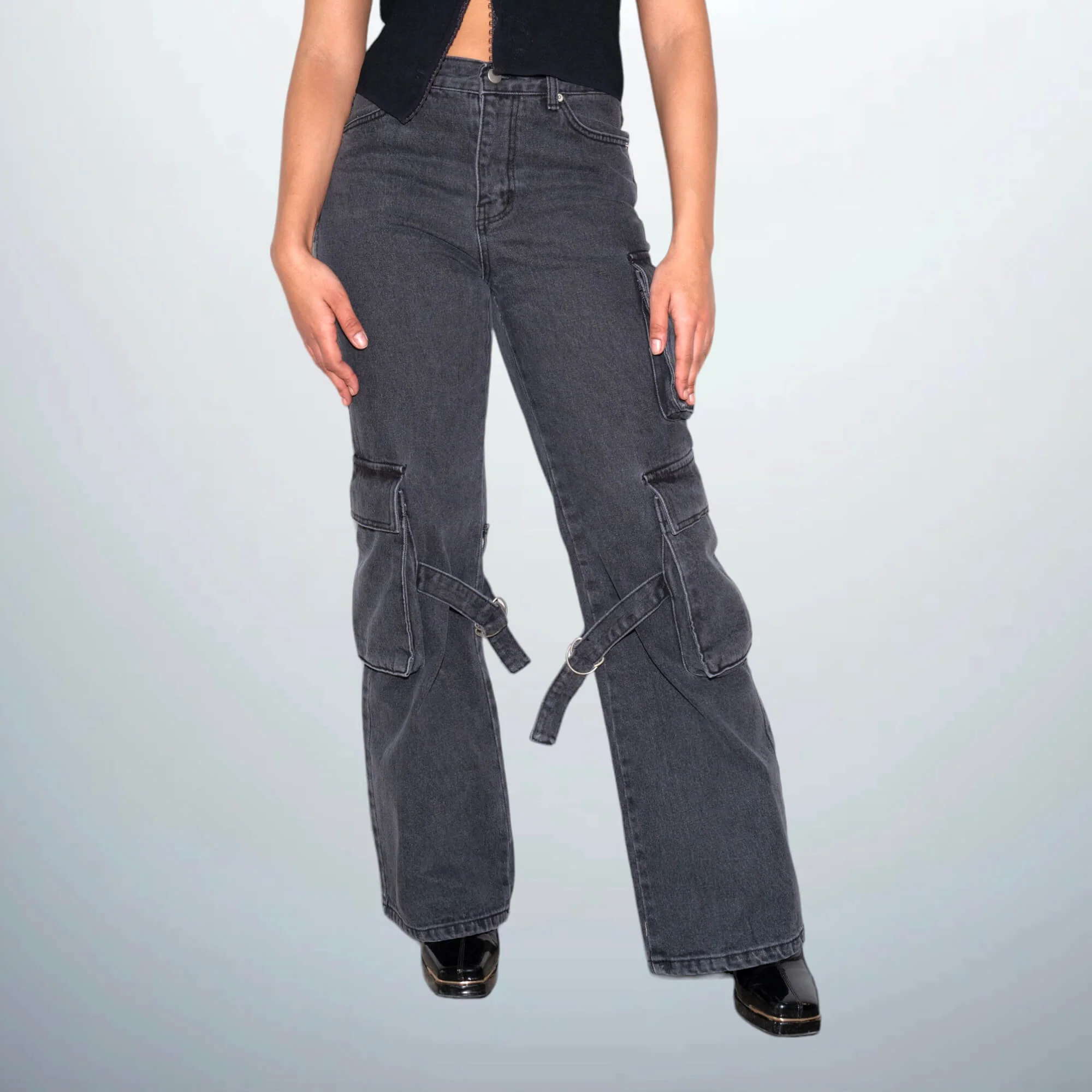 Denim Cargo Pants