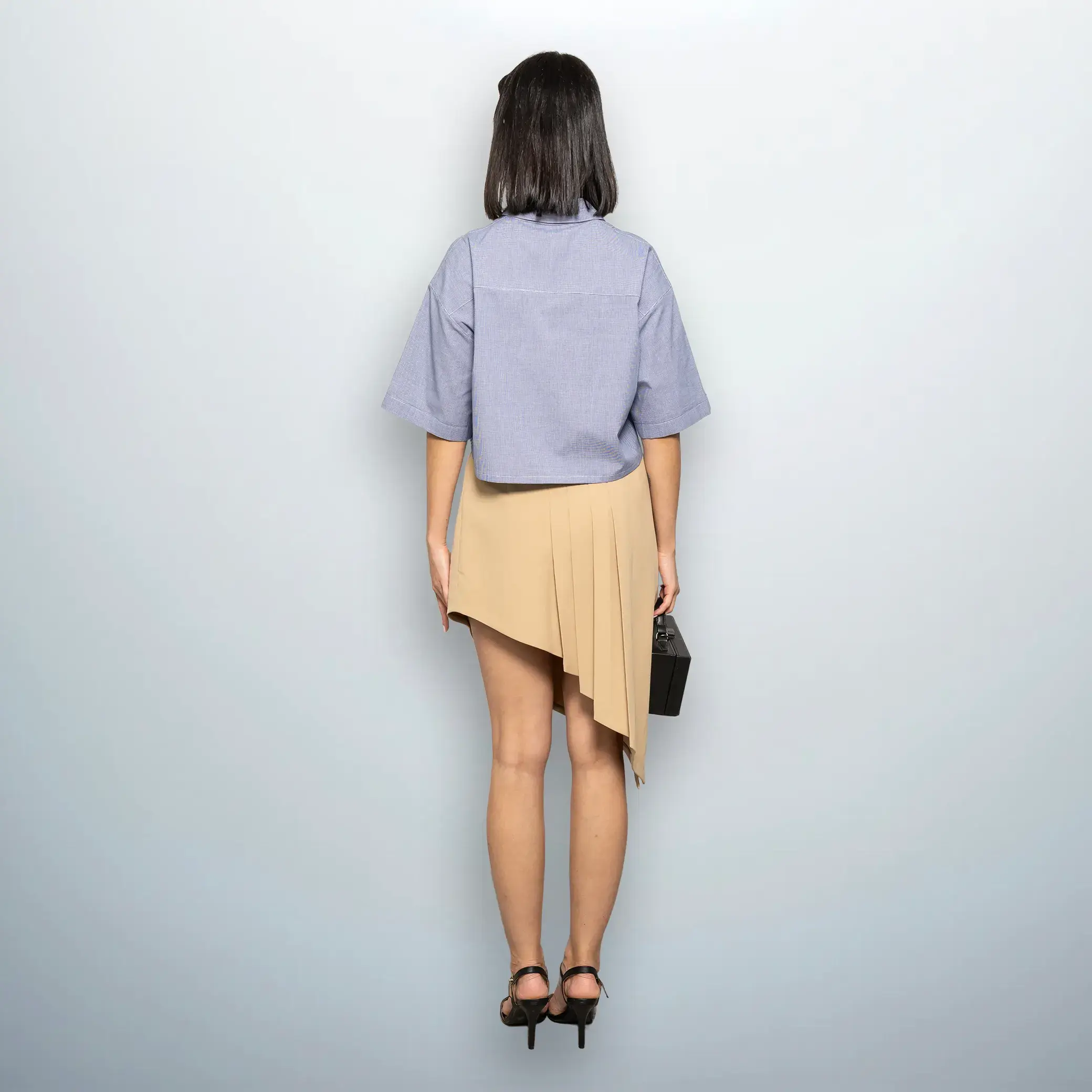 Pleated Cropped Shirt