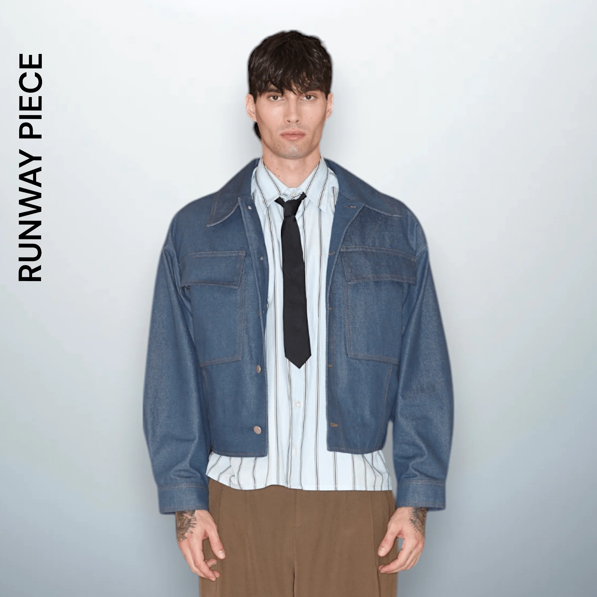 Cropped Blue Denim Jacket