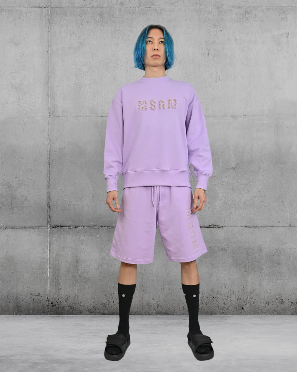 Lilac Felpa Sweatshirt Logo MSGM