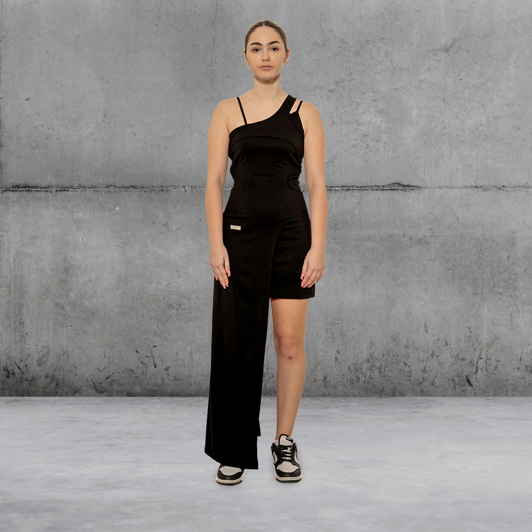 Woman Asymmetric Hem Midi Dress by C2H4