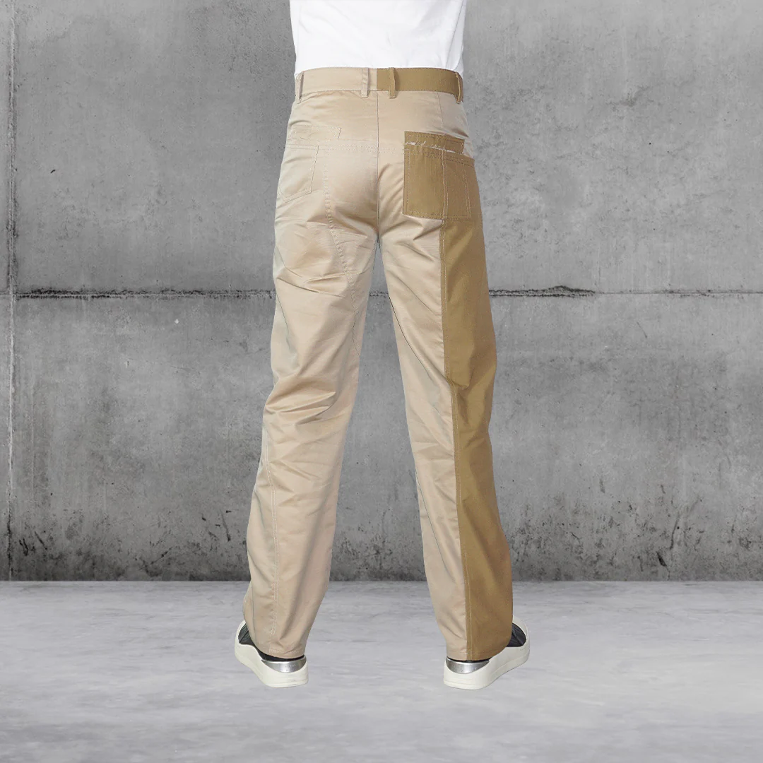 Khaki Paneled Trousers