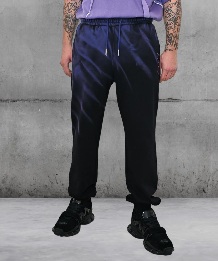 TIE-DYE Sweatpants black/purple by Feng Chen Wang