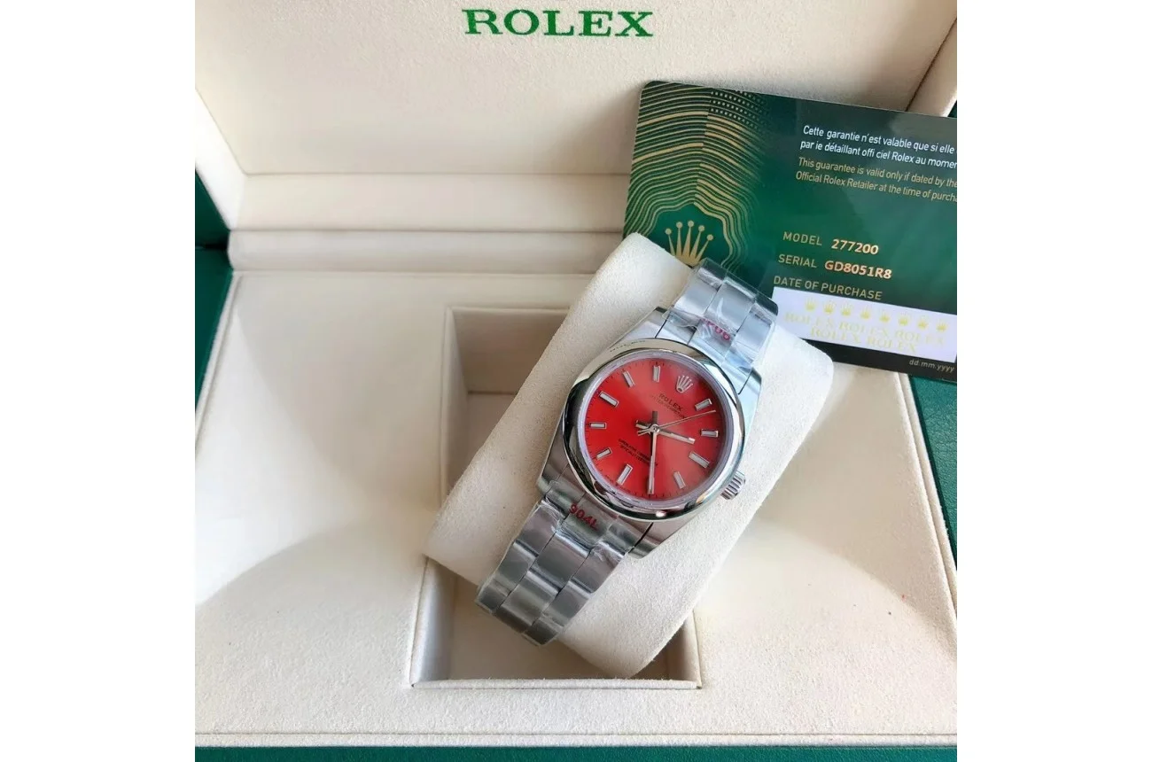 Couple Watches Rolex Oyster Perpetual 31/41mm SS/SS Red/Stk