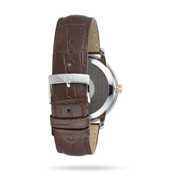 Omega De Ville Men Automatic Mother of Pearl Leather Watch O42423402002002