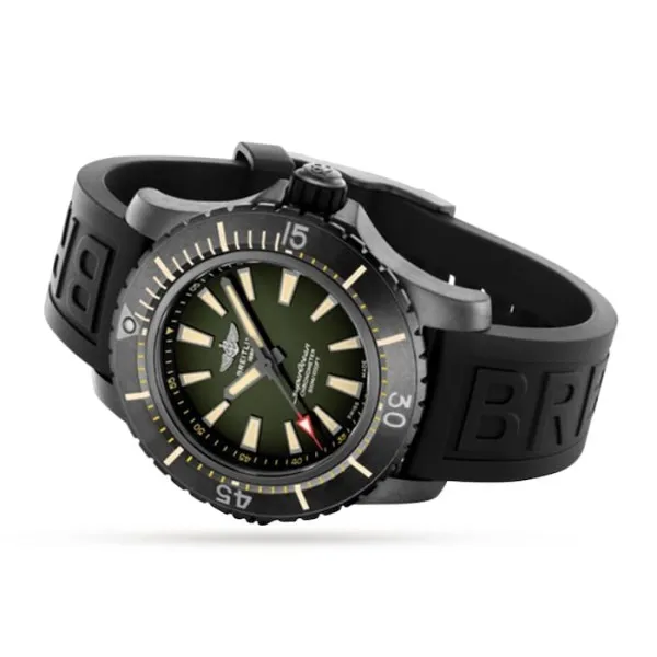 Breitling Superocean Men Automatic Green Rubber Watch V17369241L1S1