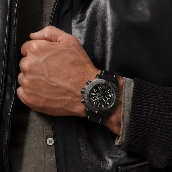 Breitling Avenger Men Automatic Black Leather Watch V13317101B1X2