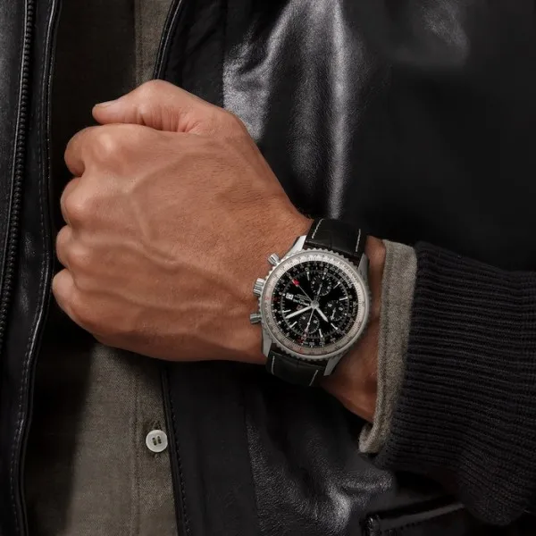 Breitling Navitimer Men Automatic Black Leather Watch A24322121B2X1