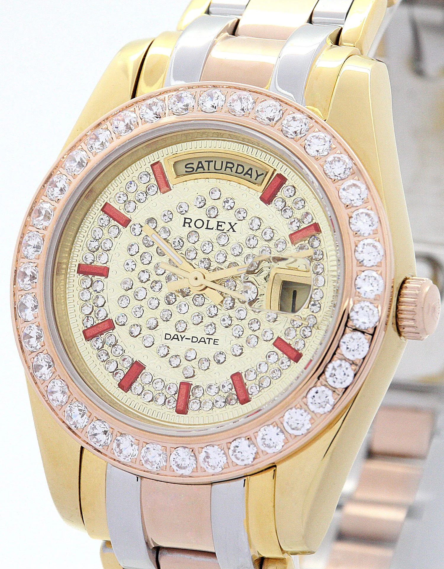Rolex Day-Date 36mm Yellow gold with Diamonds Dial 118346