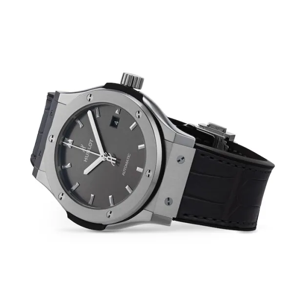 Hublot Classic Fusion Men Automatic Grey Alligator Watch 542.NX.7071.LR