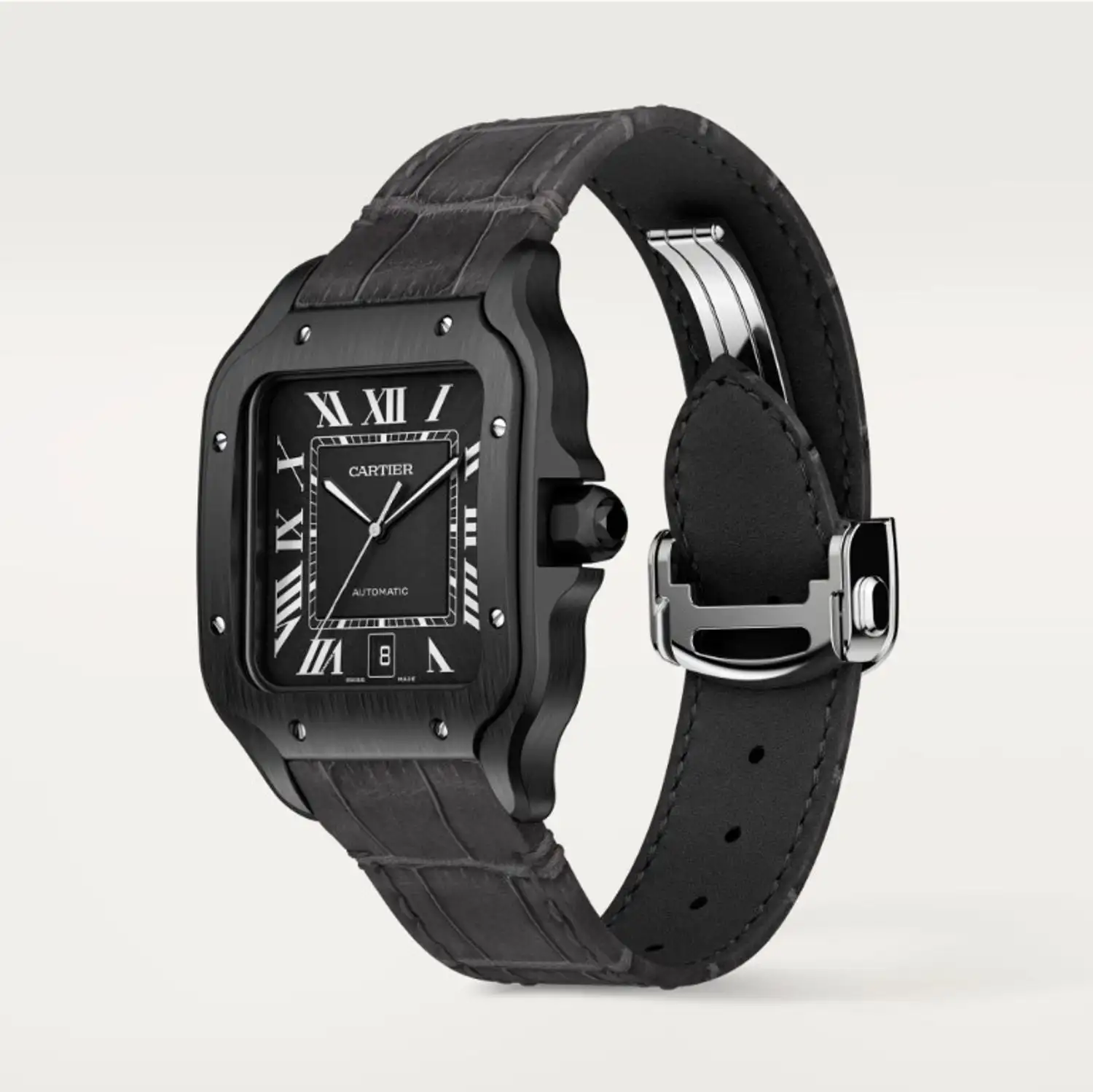 Cartier Santos de Cartier Men Automatic Black Rubber Watch WSSA0039