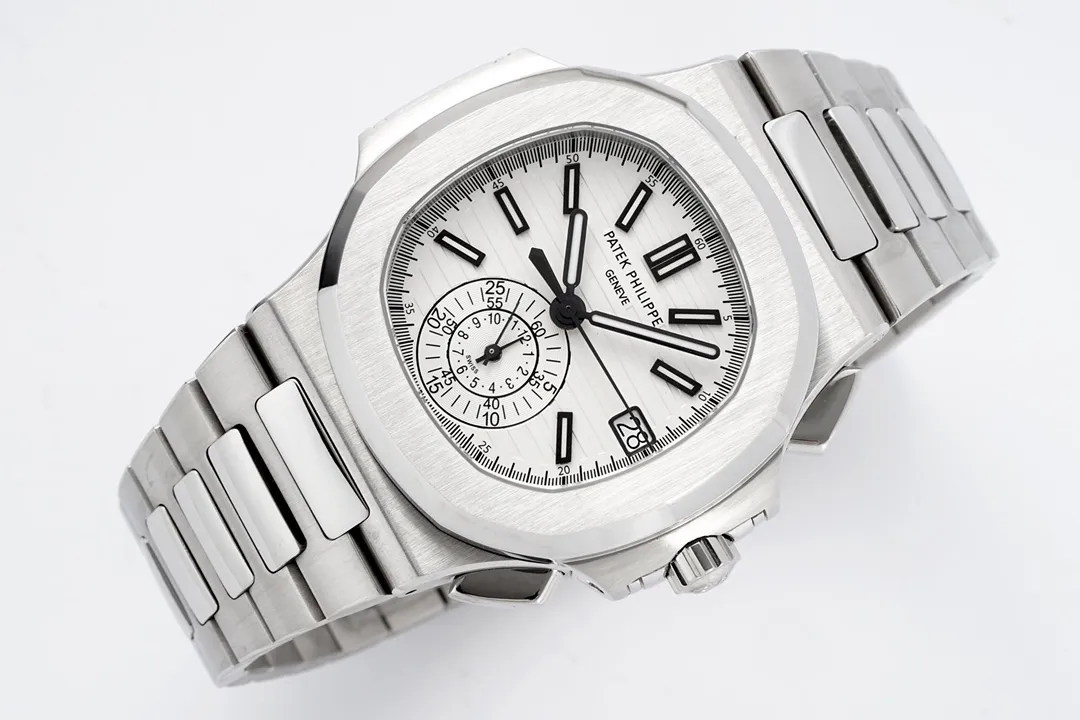 Patek Philippe Silver Nautilus Chronograph Watch