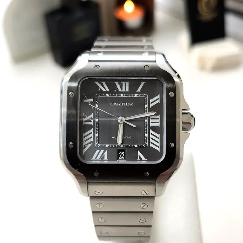 Cartier Santos de Cartier Men Automatic Grey Stainless Steel Watch WSSA0037