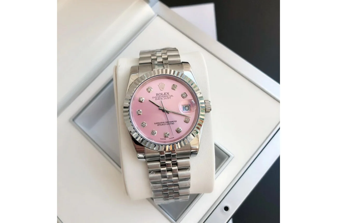 Couple Watches Rolex Datejust 36/28mm SS/SS Jub Pink/Dial