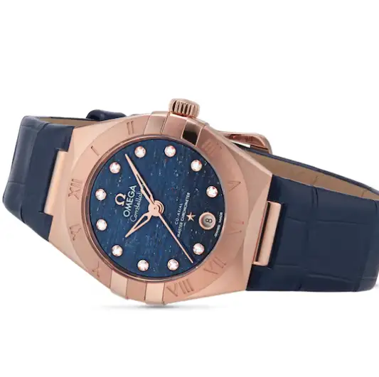 Omega Constellation Women Automatic Blue Leather Watch O13153292099001