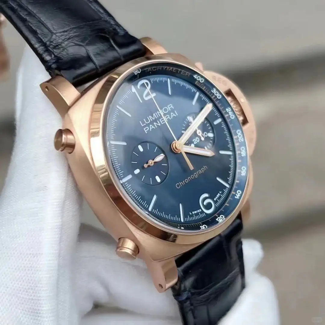 Panerai Luminor Men Automatic Blue Alligator Watch PAM01111