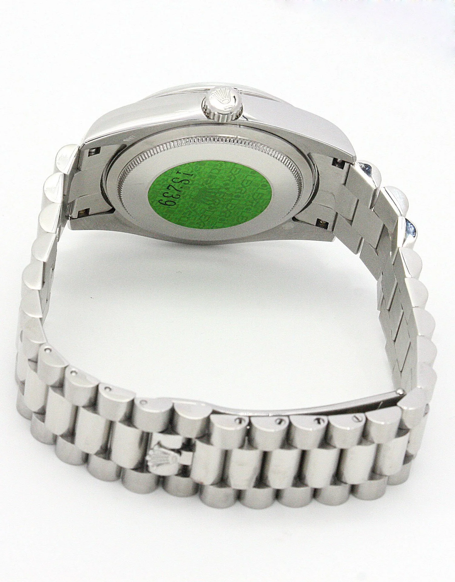 Rolex Day-Date 36mm Green and Silver with Diamonds Dial 118346