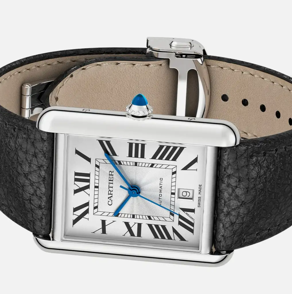 Cartier Tank Must Men Automatic Silver Calf Watch WSTA0040