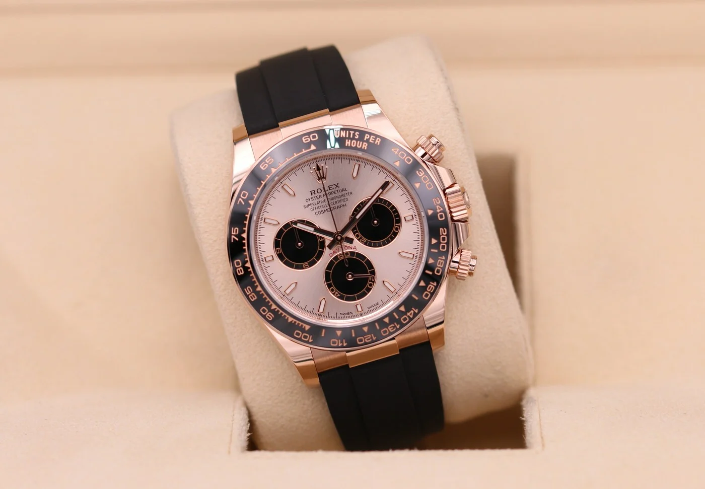 Superclone Rolex Daytona 40 mm Sundust Dial in Everose Gold 126515LN