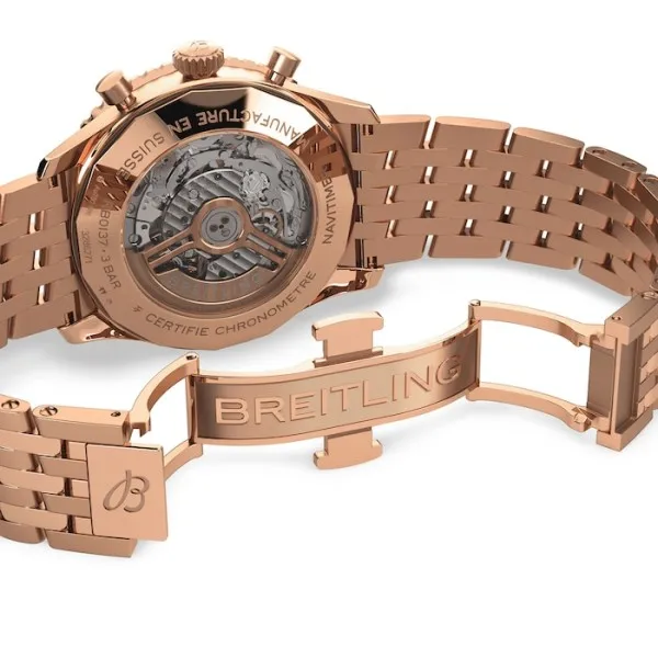 Breitling Navitimer Men Automatic Silver 18ct Rose Gold Watch RB0137241G1R1