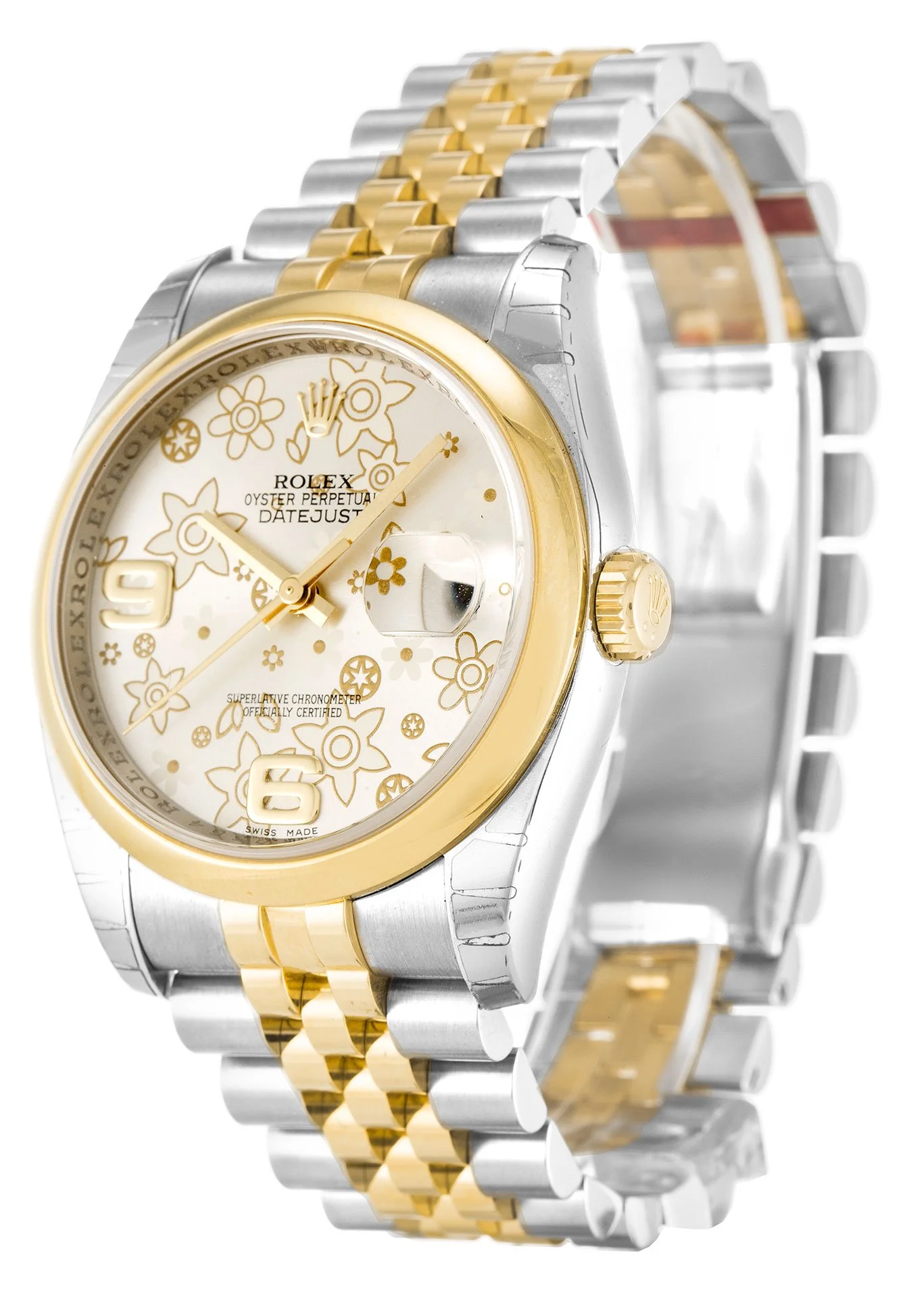 Rolex Datejust 36mm Silver Floral Dial 116203