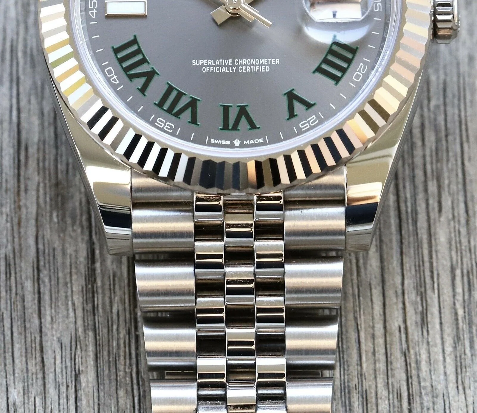 Superclone Rolex Datejust 41mm Rhodium Dial 126334  Wimbledon  Flutted / Jubilee