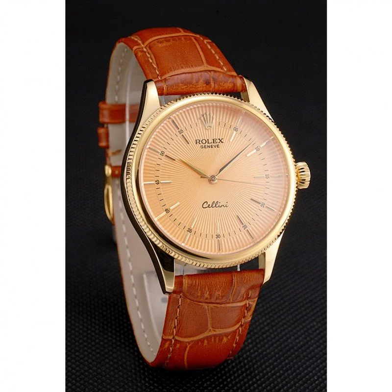 Superclone Rolex Cellini 38mm Gold Dial REP016808