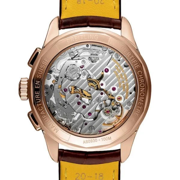 Breitling Premier Men Silver Alligator Watch RB0930371G1P1