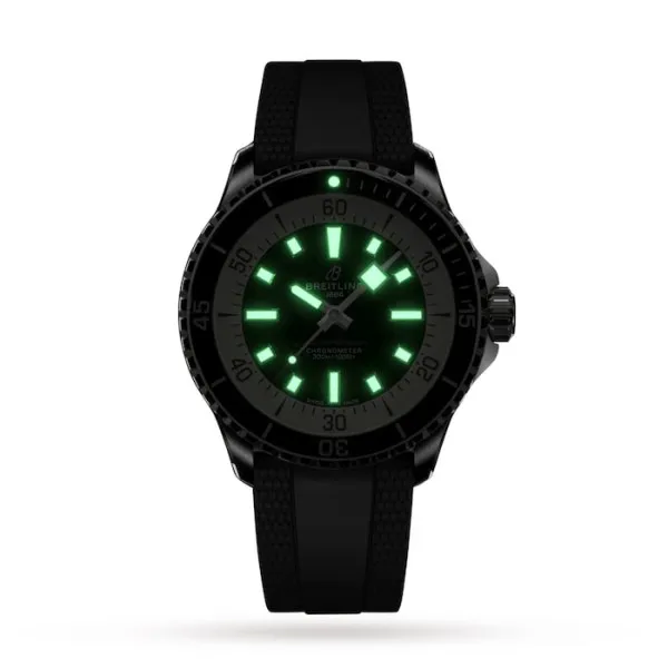 Breitling Superocean Men Automatic Black Rubber Watch A17375211B1S1