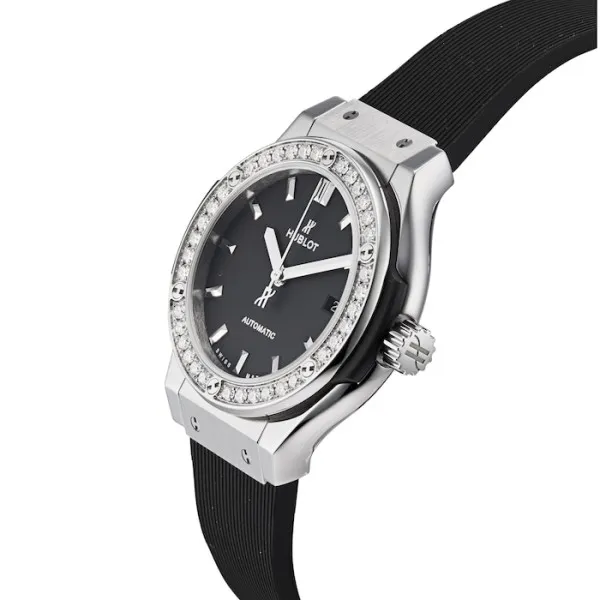 Hublot Classic Fusion Women Automatic Black Rubber Watch 582.NX.1170.RX.1204