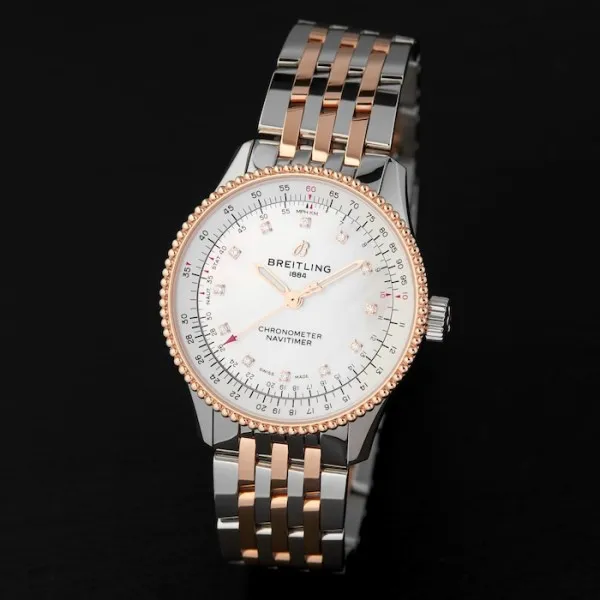 Breitling Navitimer Women Automatic Mother of Pearl Stainless Steel   Rose Gold Watch U17395211A1U1