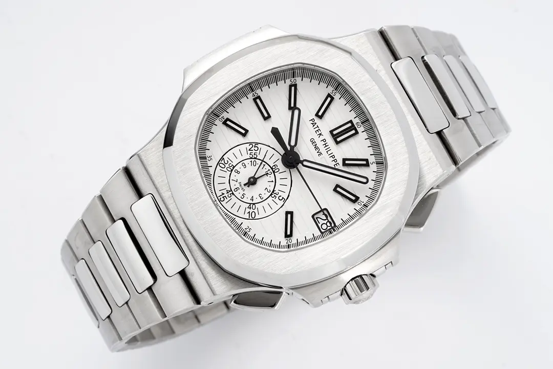 Patek Philippe Silver Nautilus Chronograph Watch