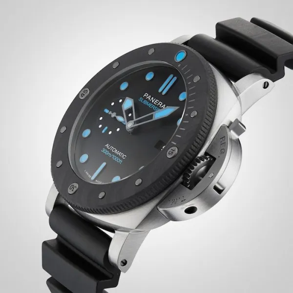 Panerai Submersible Men Automatic Black Rubber Watch PAM00799