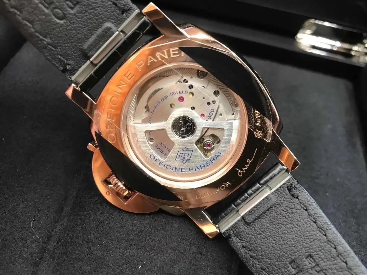 Panerai Luminor Due Men Automatic Black Alligator Watch PAM01029