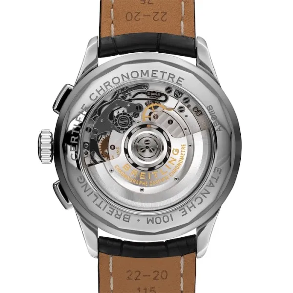 Breitling Premier Men Automatic Black Alligator Watch AB0118371B1P1