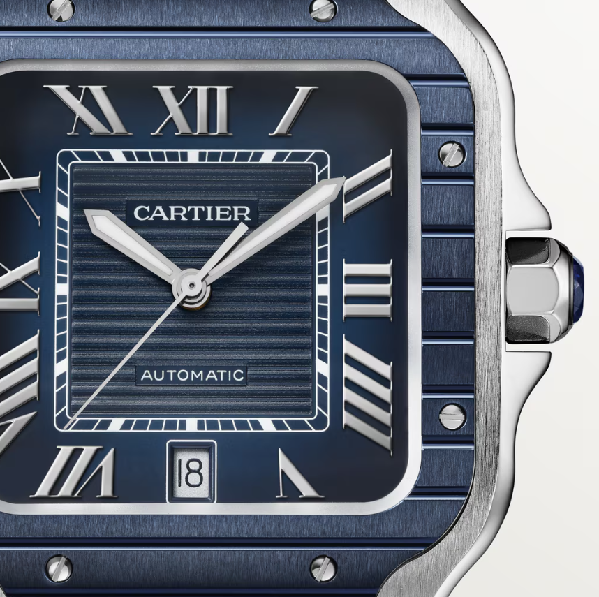 Cartier Santos de Cartier Men Automatic Blue Stainless Steel Watch WSSA0048