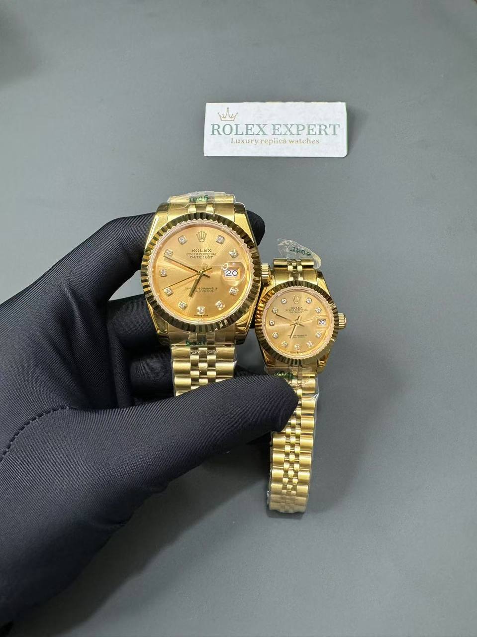 Couple Watches Rolex Datejust 36/28mm RG/RG Jub Gold/Dial